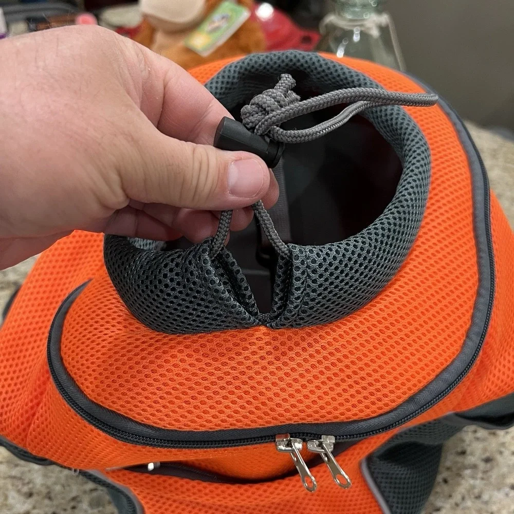 WOYYHO Dog Pet Carrier Backpack Mesh Breathable Head-Out-Orange Large Read